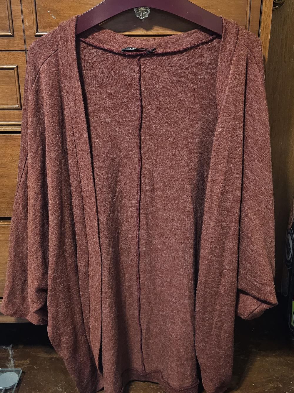 Doe & Rae Heathered Burgundy Knit Top